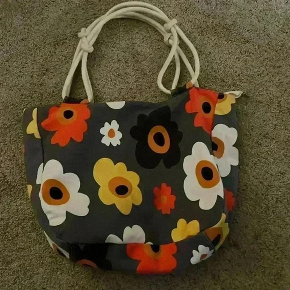 Farmhouse Is My Style Womens Canvas Floral Gray Tote Hand Bag Purse - Picture 2 of 4